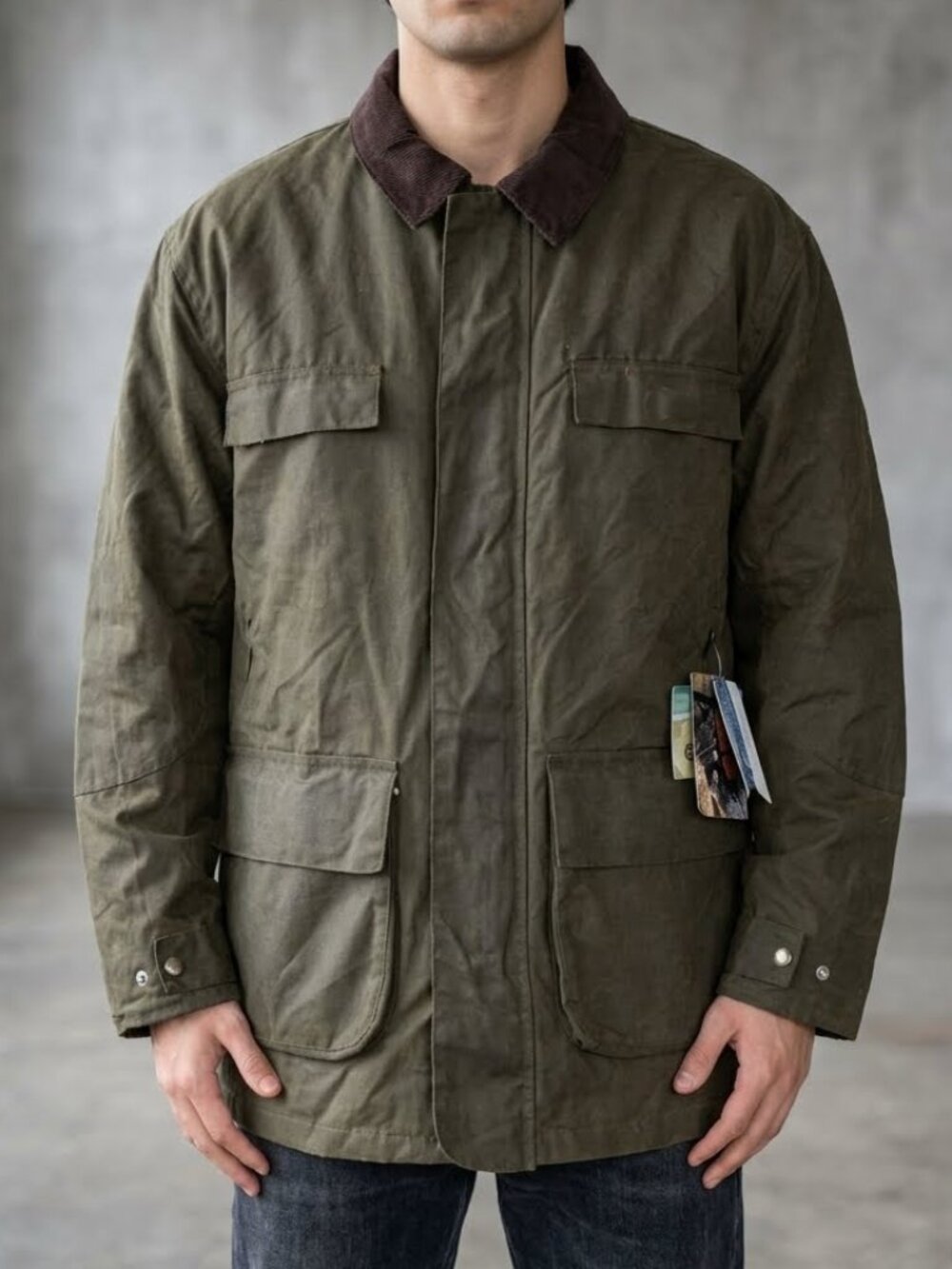 NWT Dickies Waxwear Waxed Canvas Cargo Jacket Water Resistant Green Brown 3XL